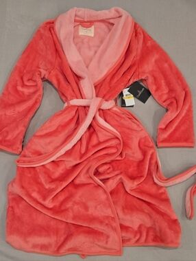 Cuddl Duds Women's Med Shawl-Collar Long Wrap Robe CD80005 Pink NWT